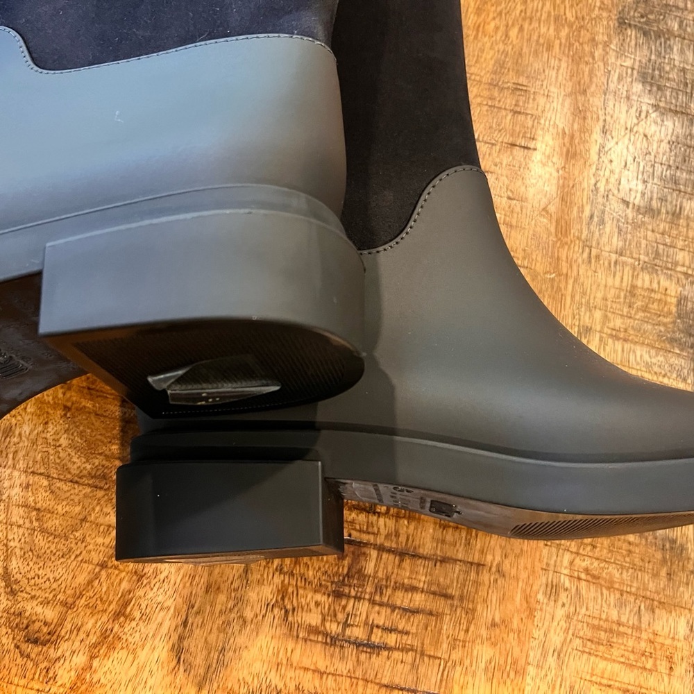 Melissa Black Tall Flocked Rain Boot Size 8 NWOB - Picture 5 of 13